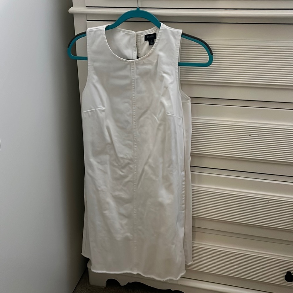 White denim shift dress